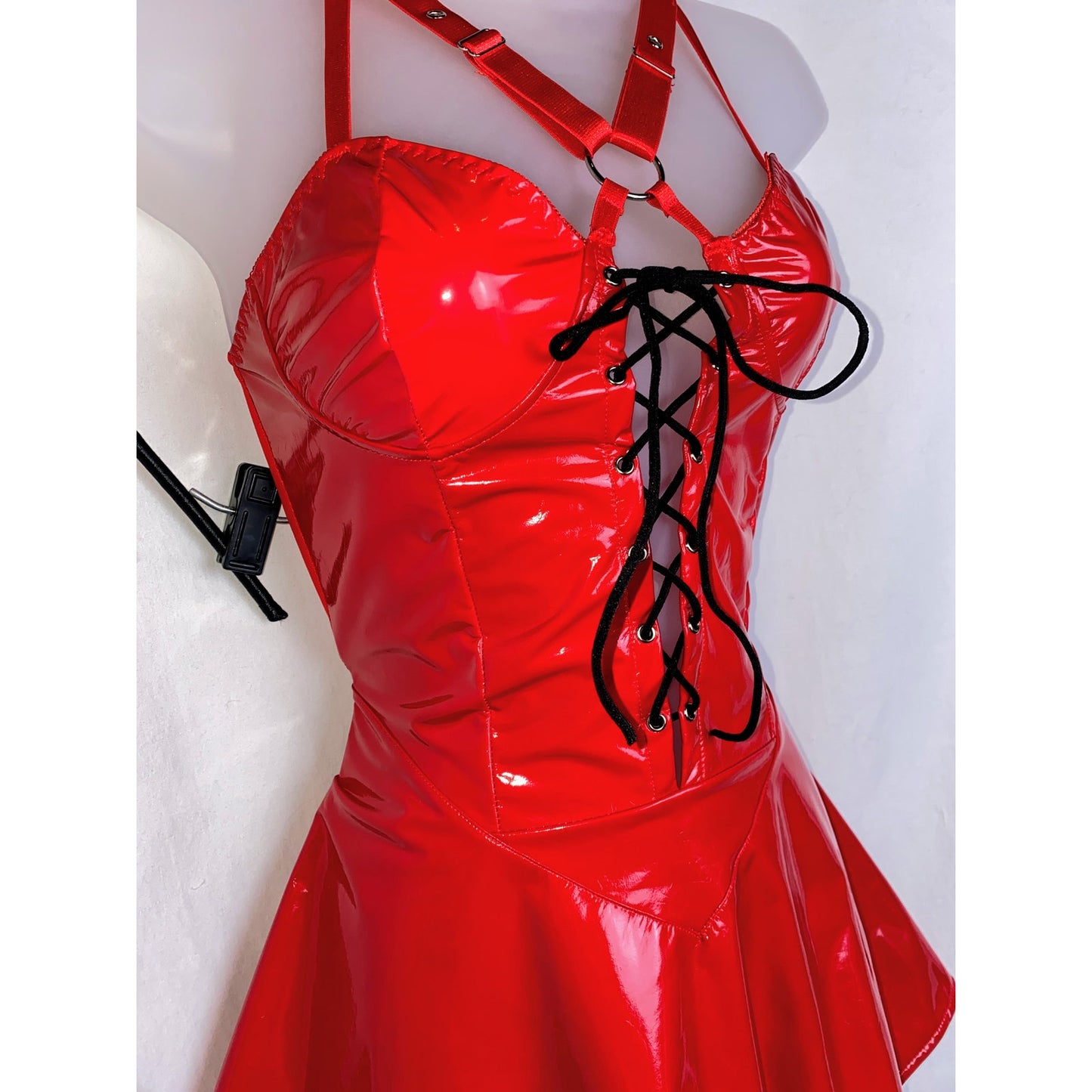 Lace Up Vegan Leather Devil Costume Set