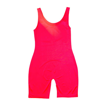 Medium Neon Pink Spandex Romper Unitard